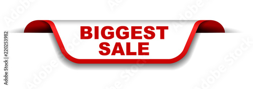 red and white banner biggest sale