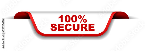 red and white banner 100% secure