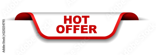 red and white banner hot offer