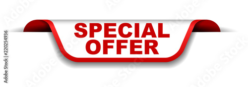 red and white banner special offer