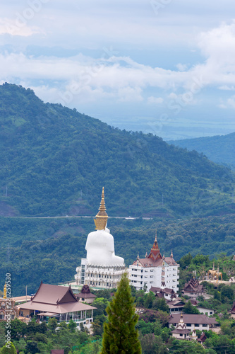 Landscape photo view with mountain background at Wat Prathat Phasornkaew, Khao Kho, Phetchabun, Thailand