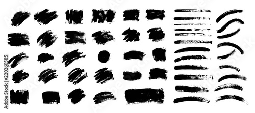 Vector black paint, ink brush stroke, brush. Scribble texture. © olechkaart