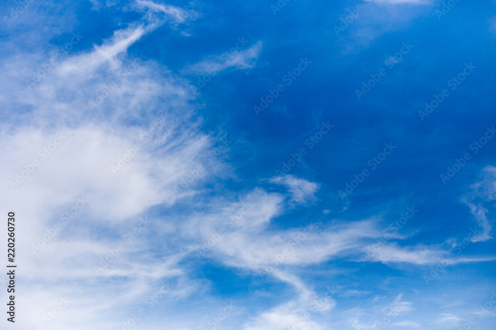 Fluffy clouds and blue sky