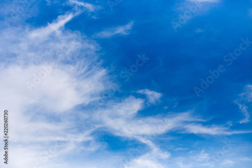 Fluffy clouds and blue sky