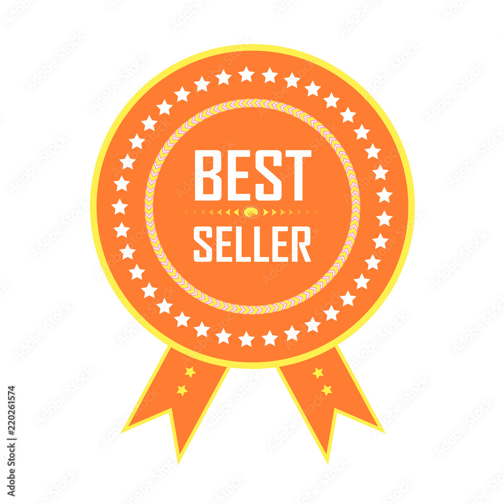 Red best seller icon or sign Royalty Free Vector Image