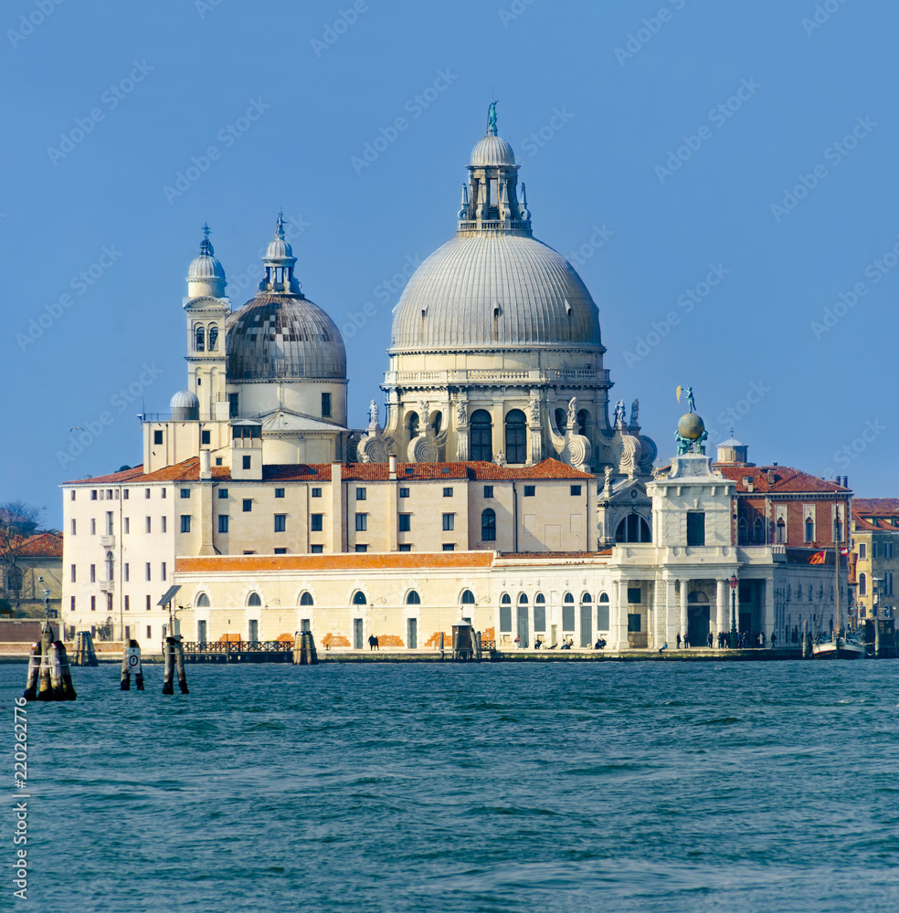 View on Venice old town with Santa Maria basilica