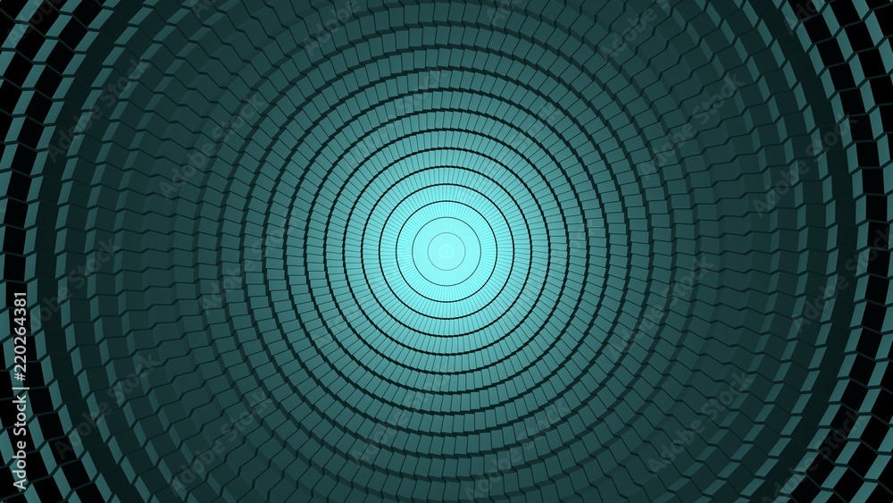 Abstract hypnotic green tunnel