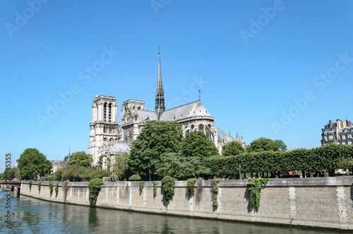 Notre Dame viewed over the river Seine Paris France