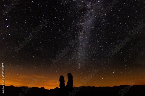 a couple in love under the Milky Way