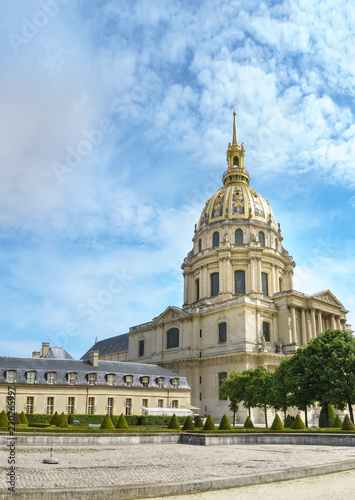 Domes les Invalides in spring in Paris, France, vertical