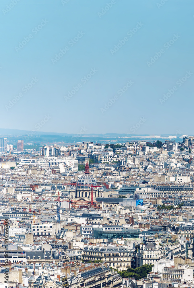 The huge city of Paris - aerial view