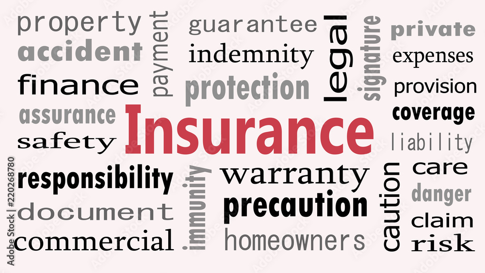 Insurance word cloud concept on white background. Insurance word cloud concept on white background.