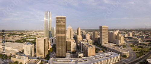 Принти на полотні Aerial panorama of downtown Oklahoma City at dawn.