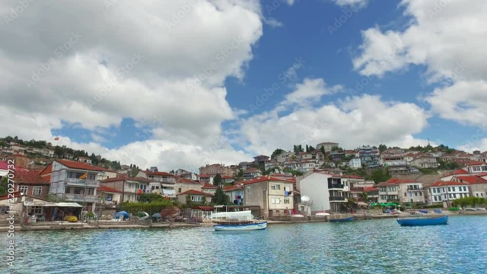 Ohrid, Macedonia - view from the lake tourist pov from boat ride tour Ohrid, Macedonia - view from the lake tourist pov from boat ride tour