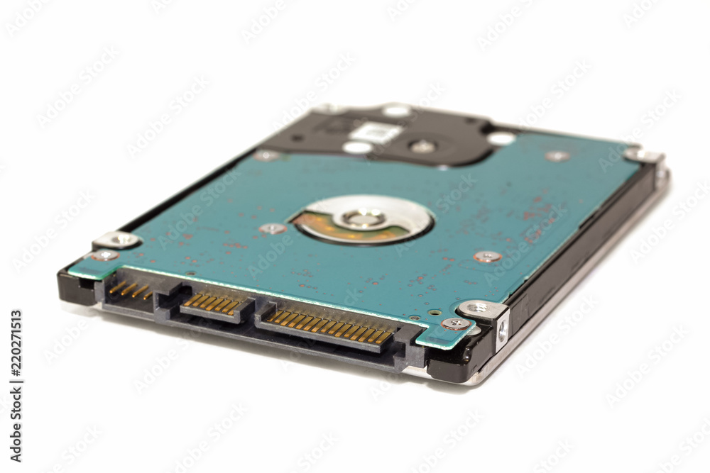 Hard drive form factor of 2.5 inches on an isolated white background Hard drive form factor of 2.5 inches on an isolated white background