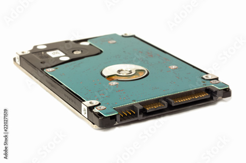 Hard drive form factor of 2.5 inches on an isolated white background