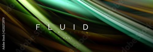 Wave fluid flowing colors motion effect, holographic abstract background. Vector illustration