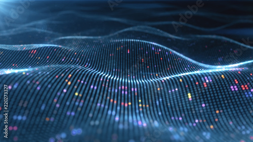 Abstract glowing virtual ne...