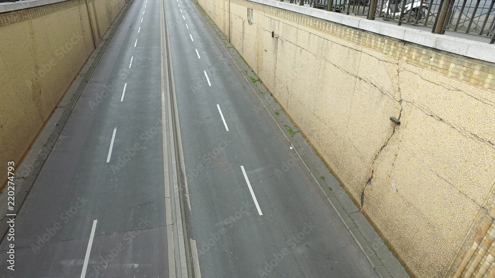 Underground tunnel street near Congress Palace (Palais des congres) and Hyatt Regency in Paris Underground tunnel street near Congress Palace (Palais des congres) and Hyatt Regency in Paris