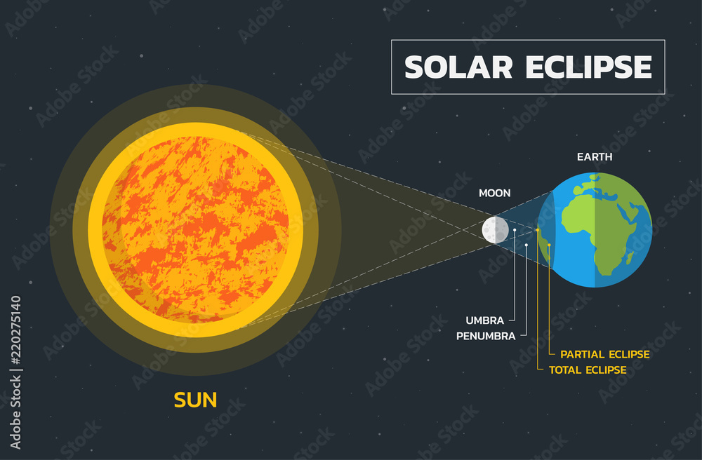 Solar eclipse diagram Vector Stock Vector Adobe Stock