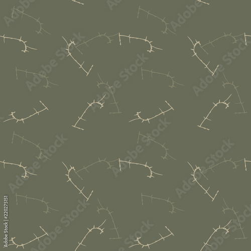 UFO military camouflage seamless pattern in in different shades of green and beige colors