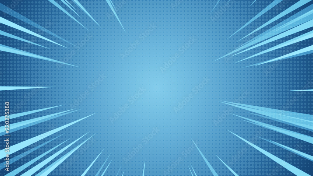 Fototapeta premium Radial Background of halftones and high-speed abstract lines for Anime 3d illustration