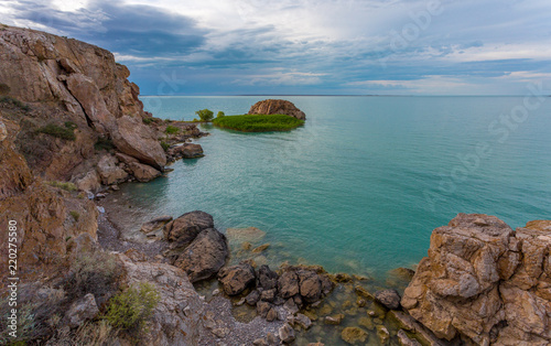 lake with beautiful rocks