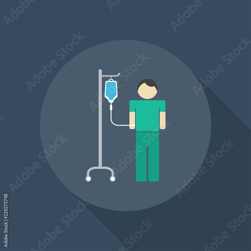 Patient symbol flat design with saline solution