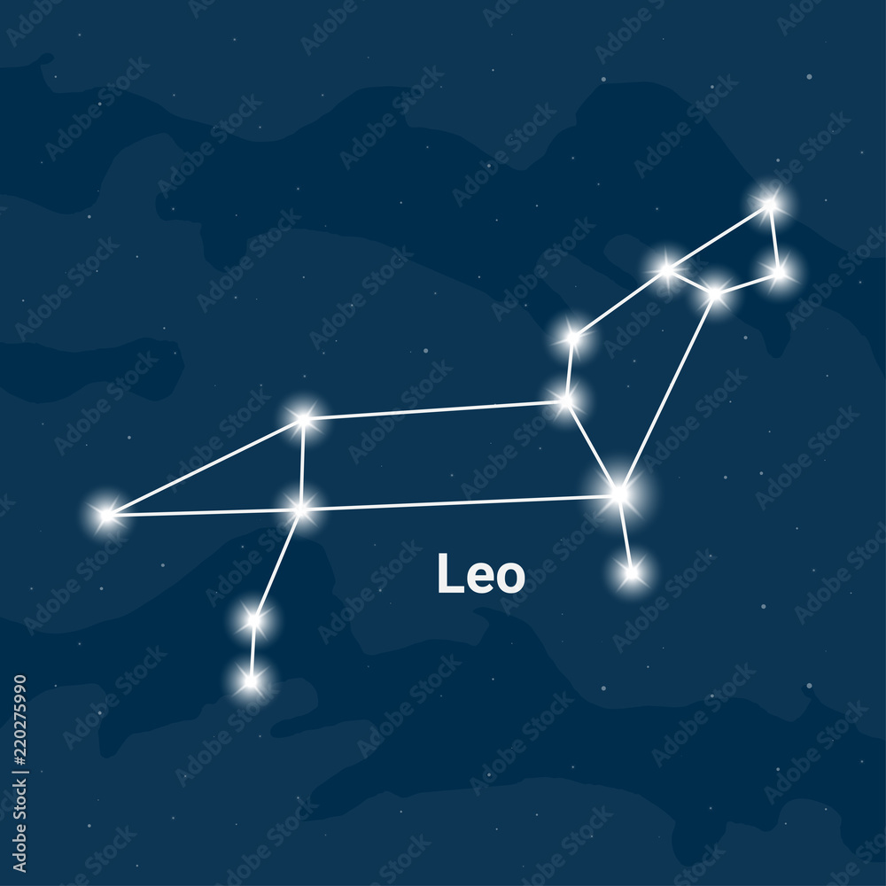 The constellation Leo (The Lion) - Vector