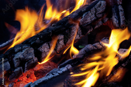 Feuer, Camping, Lagerfeuerromantik, Hintergrund, Textur 