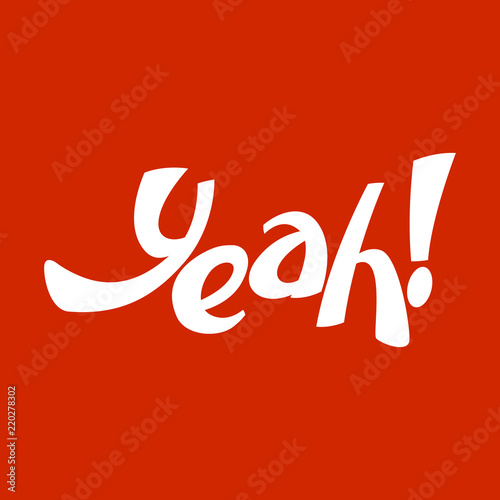 lettering  yeah on  background vector illustration