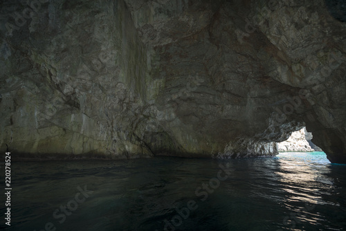 Natural through grot near Zanjic, peninsula Lustica, Montenegro.