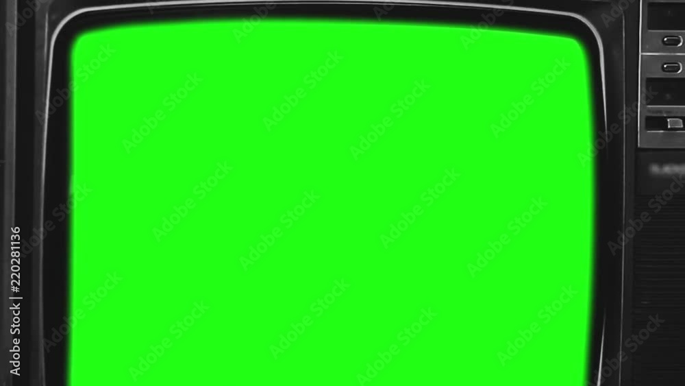 old-tv-green-screen-black-and-white-zoom-out-deep-you-can-replace