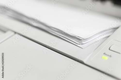 Stack of document organized after printing in office