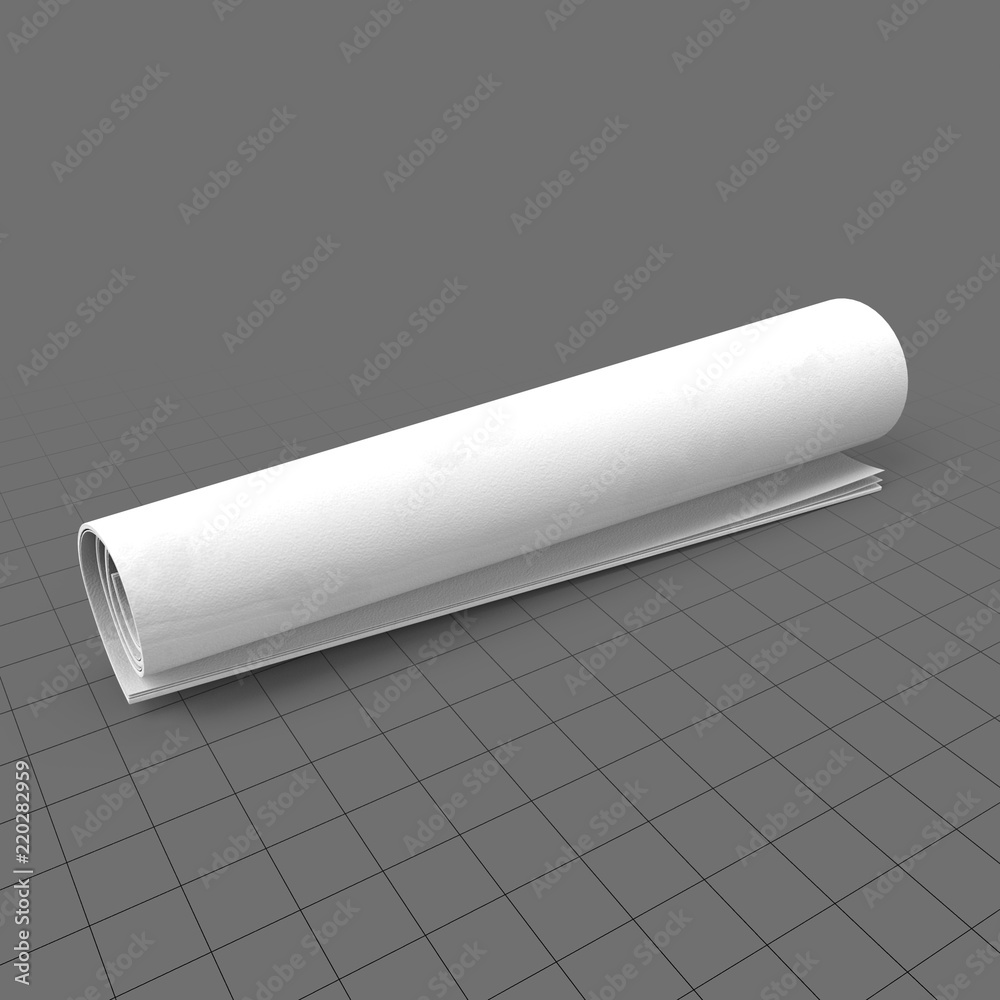Blank rolled up newspaper Stock 3D asset Adobe Stock