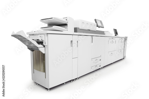 Digital press. Digital press printing is the reproduction of digital images on a physical surface, isolated on white with CLIPPING PATH