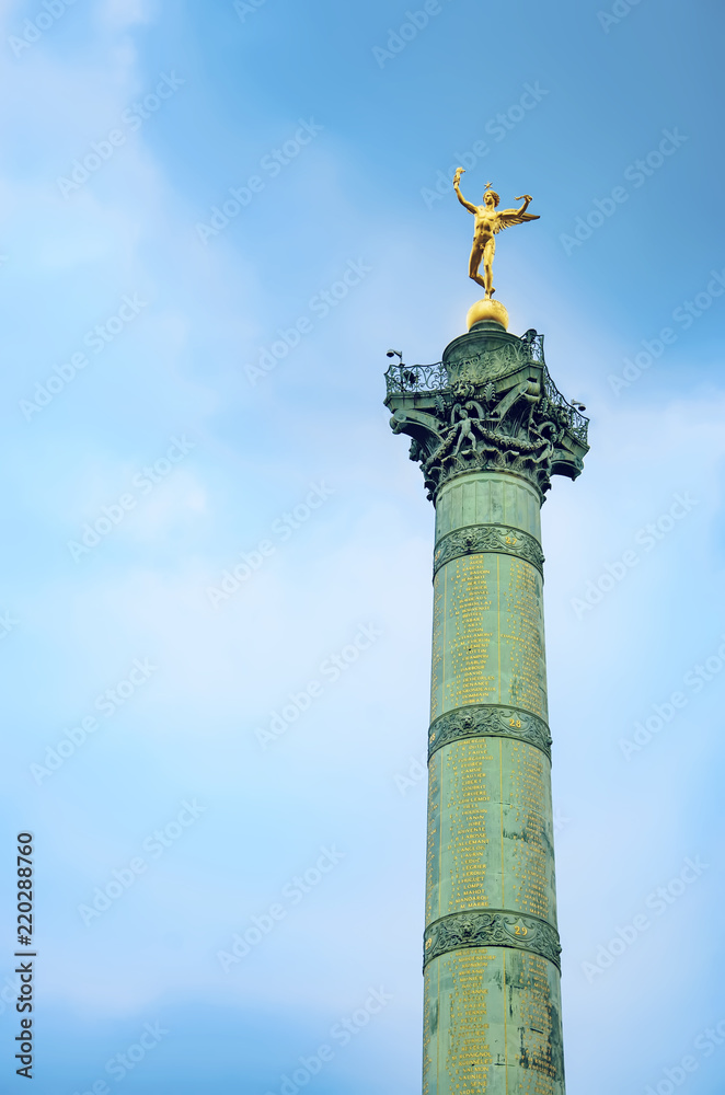 France,Ile de France,Paris,Bastille town square,July Column, vertical