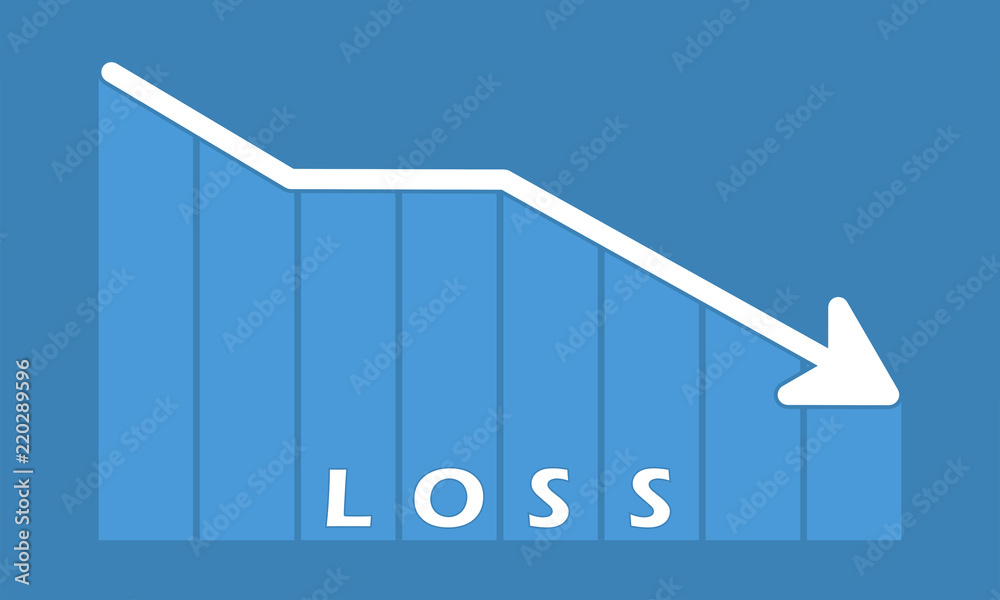 Fototapeta premium Loss - decreasing graph