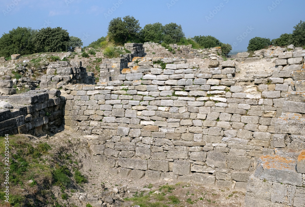Walls of the ancient city of Troy