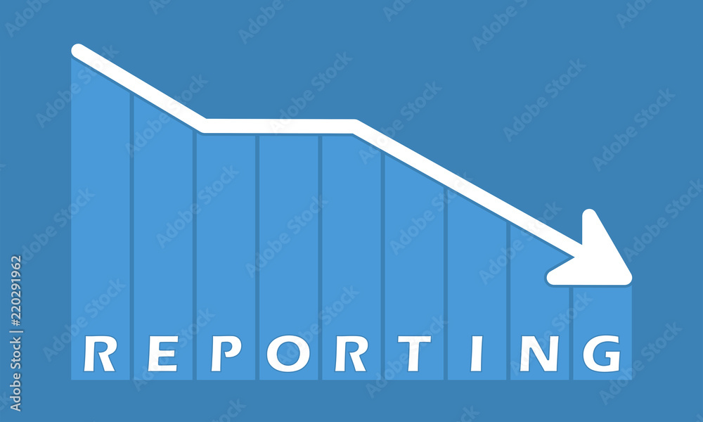 Fototapeta premium Reporting - decreasing graph