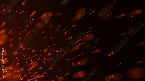 Abstract background of particles. Fire flying sparks. Burning red sparks. Fire. 4k background.