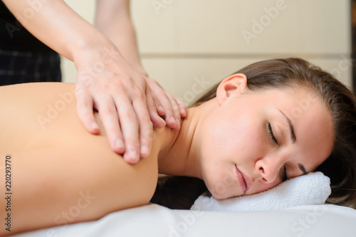 Spa procedure of back massage.
