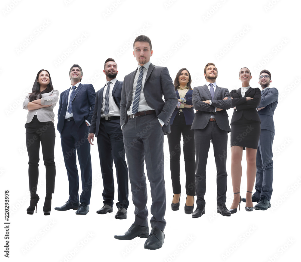 happy successful business team isolated on white background happy successful business team isolated on white background