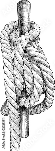 Vector drawing of a rigging rope