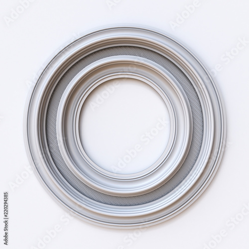 White picture frame font Letter O 3D