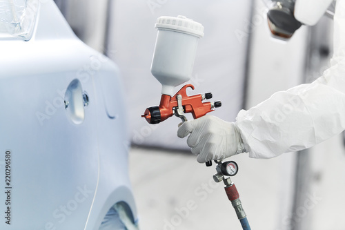 automobile or car painting in chamber
