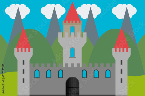 Castillo de fantasía de color gris.