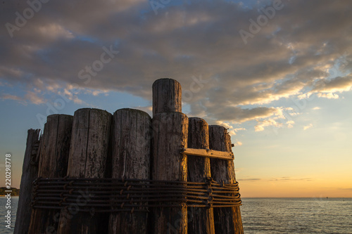 Pilings at Claiborne Landing Boat Launch in the Chesapeake Bay Talbot County Mid Atlantic Maryland photo