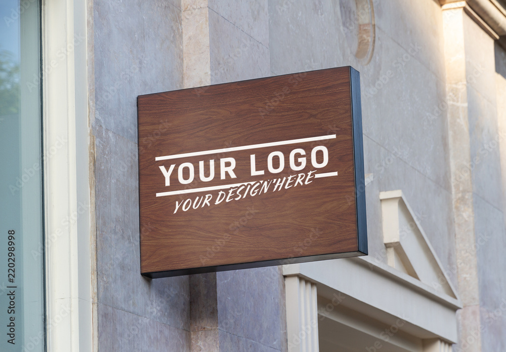 Outdoor Signage Mockup Stock Template Adobe Stock