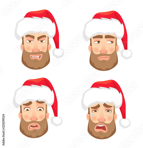 head of man in hat set